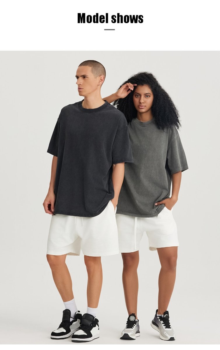 Mens Washed Boxy Fit 100% cotton Oversized Tshirt BOXY-T080 print logo 34