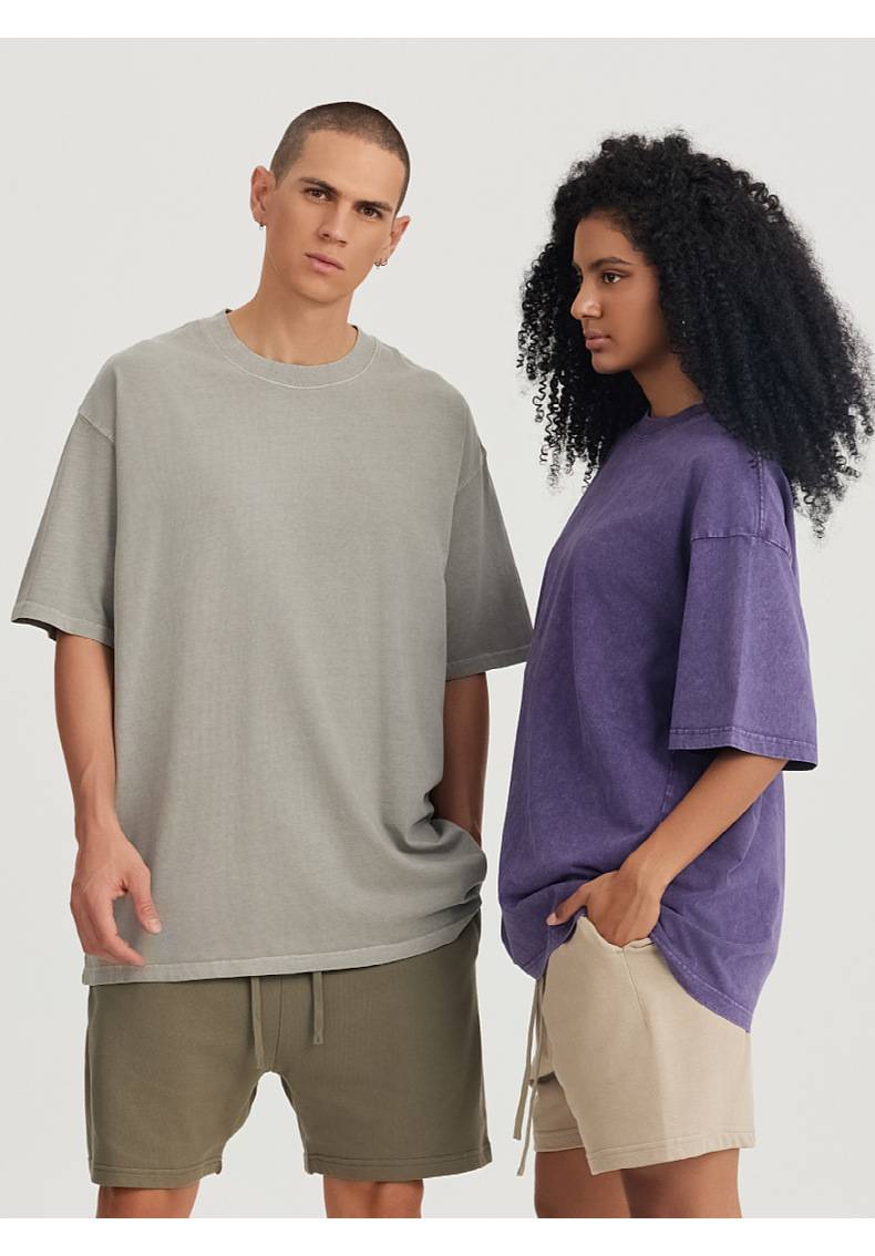 Mens Washed Boxy Fit 100% cotton Oversized Tshirt BOXY-T080 print logo 42