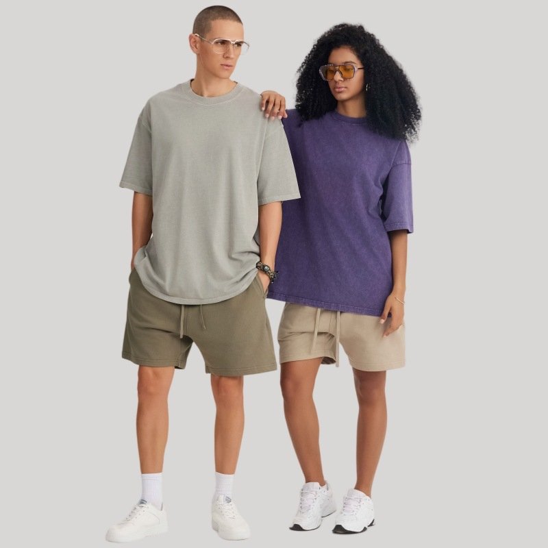 Mens Washed Boxy Fit 100% cotton Oversized Tshirt BOXY-T080 print logo 10