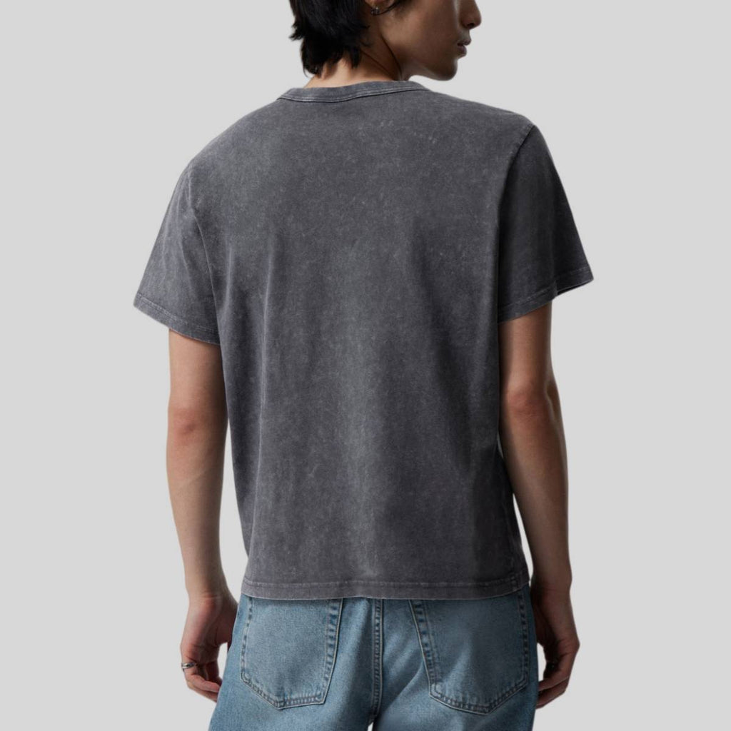 Mens Washed Boxy Fit 100% cotton Oversized Tshirt BOXY-T080 print logo 2