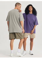 Mens Washed Boxy Fit 100% cotton Oversized Tshirt BOXY-T080 print logo 43