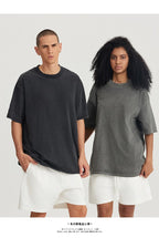 Mens Washed Boxy Fit 100% cotton Oversized Tshirt BOXY-T080 print logo 35