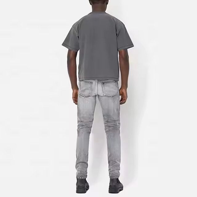 Mens Washed Boxy Fit 100% cotton Oversized Tshirt BOXY-T080 print logo 31