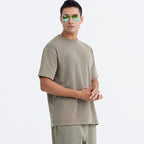 Mens Washed Boxy Fit 100% cotton Oversized Tshirt BOXY-T080 print logo 23