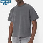 Mens Washed Boxy Fit 100% cotton Oversized Tshirt BOXY-T080 print logo 28