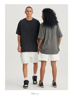 Mens Washed Boxy Fit 100% cotton Oversized Tshirt BOXY-T080 print logo 36