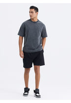 Mens Washed Boxy Fit 100% cotton Oversized Tshirt BOXY-T080 print logo 48
