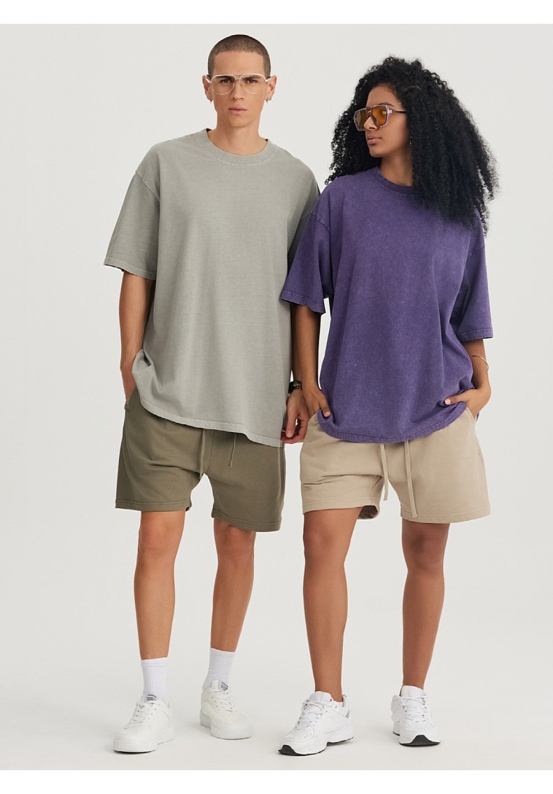 Mens Washed Boxy Fit 100% cotton Oversized Tshirt BOXY-T080 print logo 44