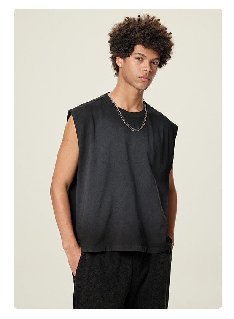 Mens Acid Washed 100%cotton TANK TOP  BX8102