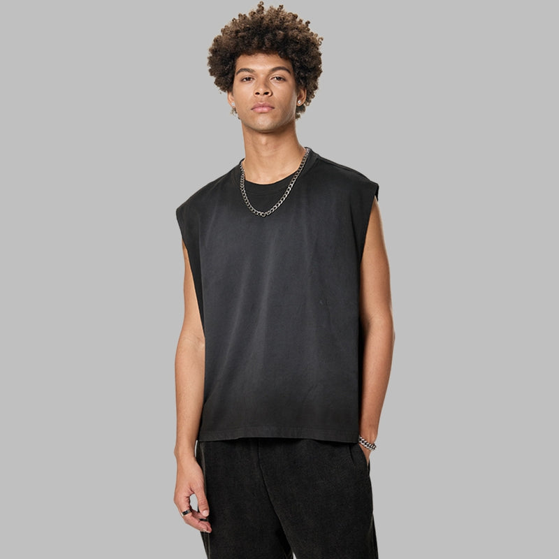 Mens Acid Washed 100%cotton TANK TOP  BX8102