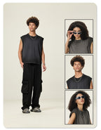 Mens Acid Washed 100%cotton TANK TOP  BX8102