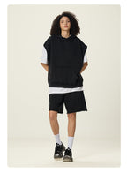 Mens Streetwear 100%cotton Tank Top Shorts Set BX8806-DK8601