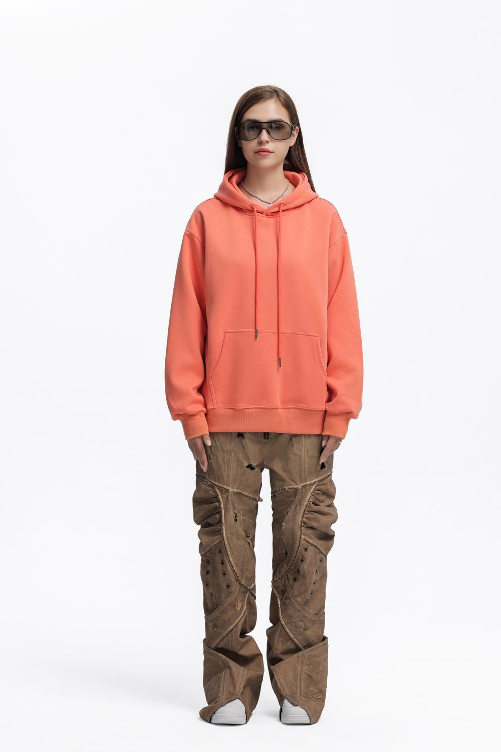 Mens Oversized Streetwear 100% Cotton Hoodie C02 print logo 61