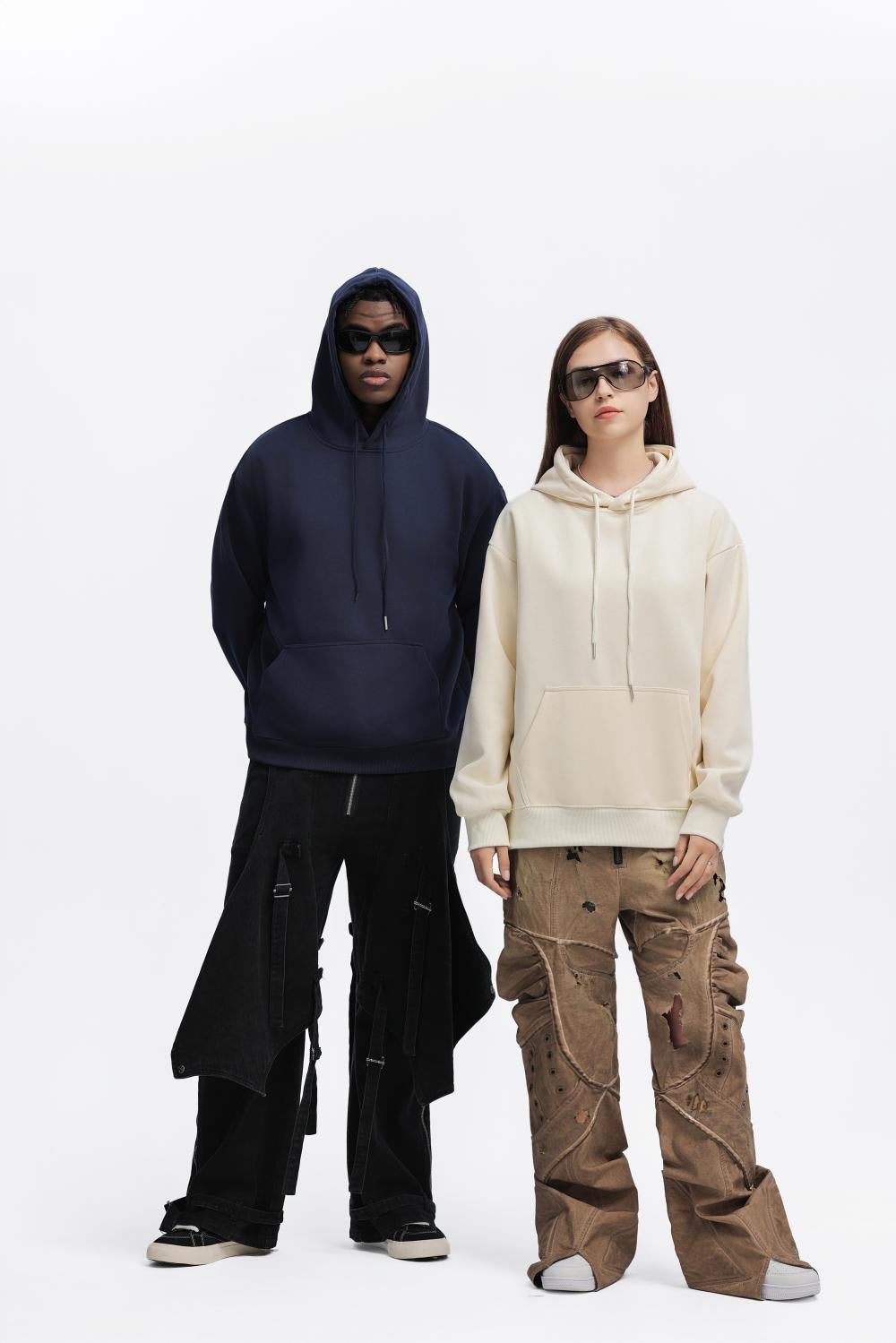 Mens Oversized Streetwear 100% Cotton Hoodie C02 print logo 81