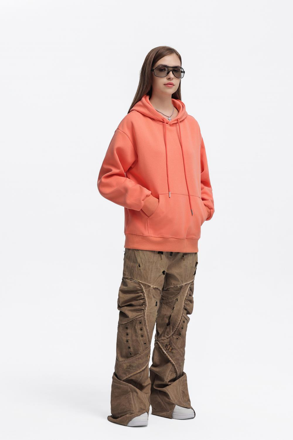 Mens Oversized Streetwear 100% Cotton Hoodie C02 print logo 86