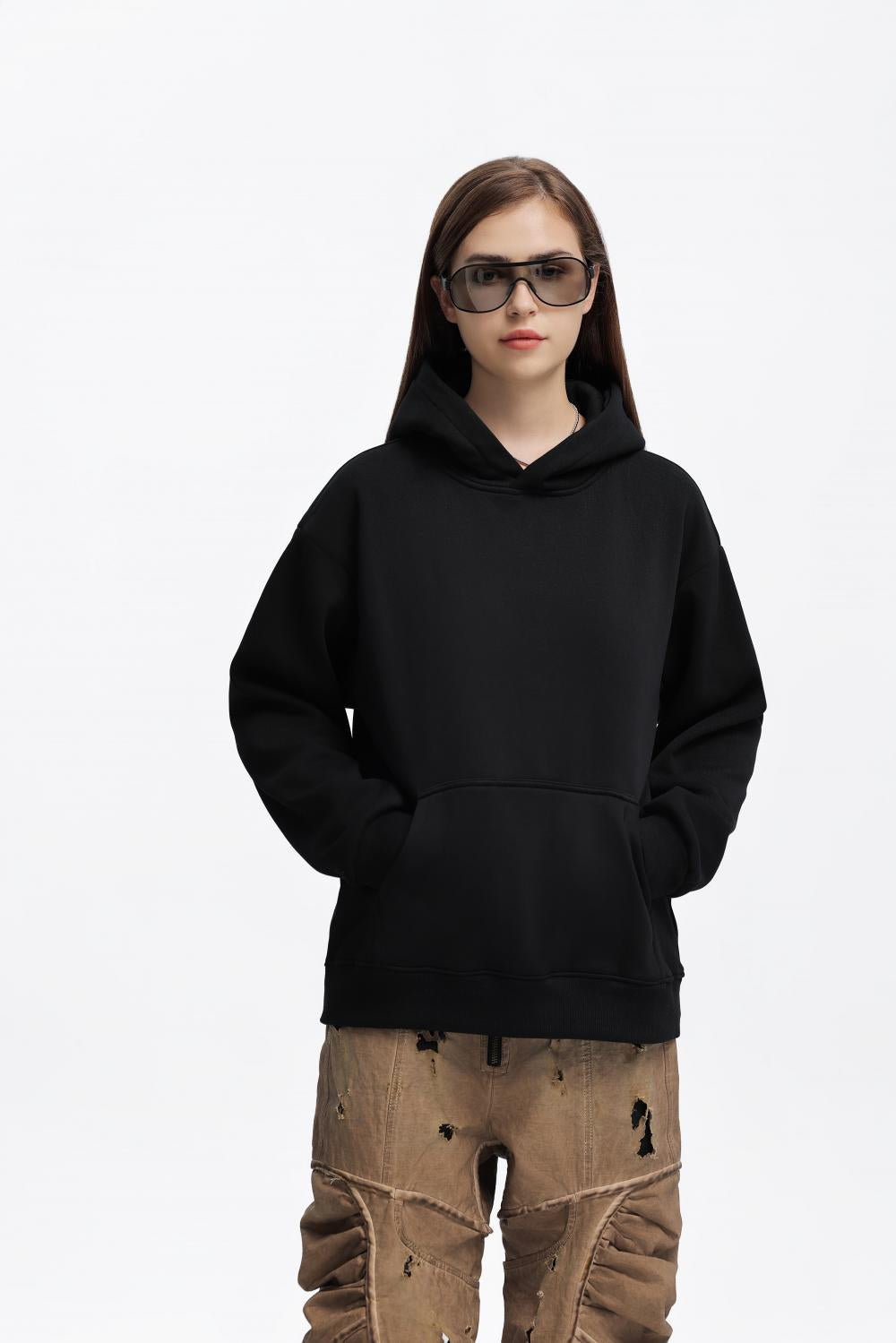 Mens Heavyweight Casual 100% Cotton Hoodie C05 print logo 77