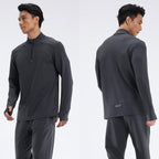Mens Fitness Sportswear 80%Polyester   20%Spandex Quarter Zip Shirt C42111 print logo 17