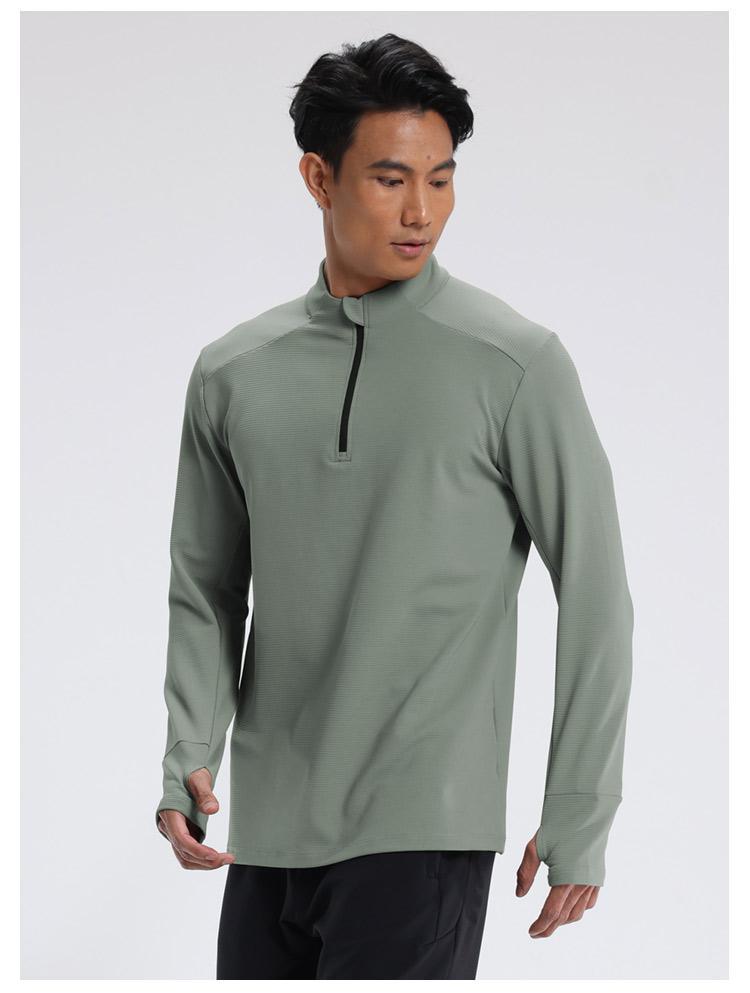 Mens Fitness Sportswear 80%Polyester   20%Spandex Quarter Zip Shirt C42111 print logo 33
