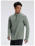 Mens Fitness Sportswear 80%Polyester   20%Spandex Quarter Zip Shirt C42111 print logo 33