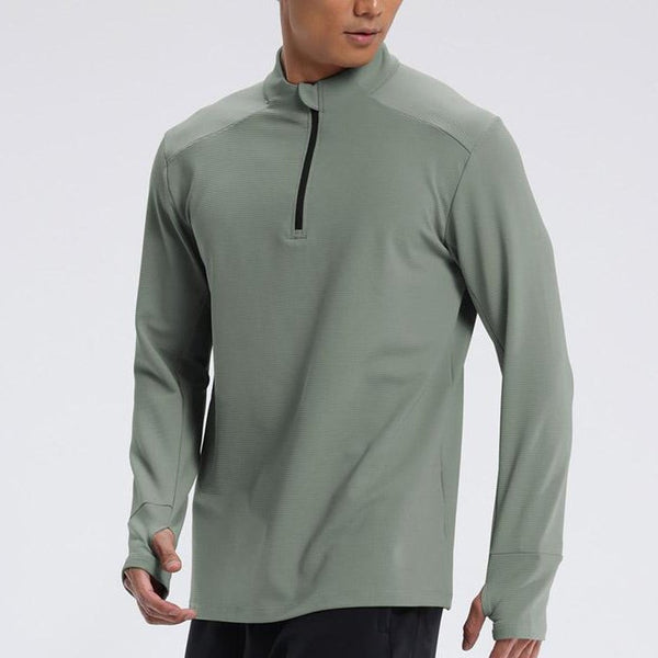 Mens Fitness Sportswear 80%Polyester   20%Spandex Quarter Zip Shirt C42111 print logo 1
