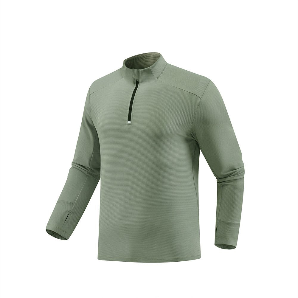 Mens Fitness Sportswear 80%Polyester   20%Spandex Quarter Zip Shirt C42111 print logo 9