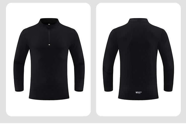 Mens Fitness Sportswear 80%Polyester   20%Spandex Quarter Zip Shirt C42111 print logo 29