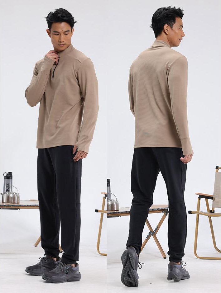 Mens Fitness Sportswear 80%Polyester   20%Spandex Quarter Zip Shirt C42111 print logo 30