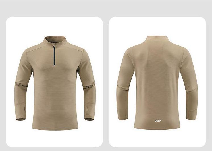 Mens Fitness Sportswear 80%Polyester   20%Spandex Quarter Zip Shirt C42111 print logo 26