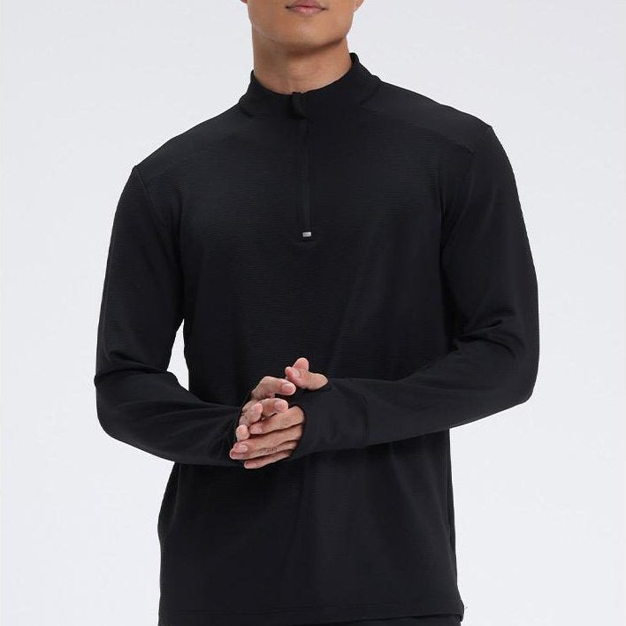 Mens Fitness Sportswear 80%Polyester   20%Spandex Quarter Zip Shirt C42111 print logo 14