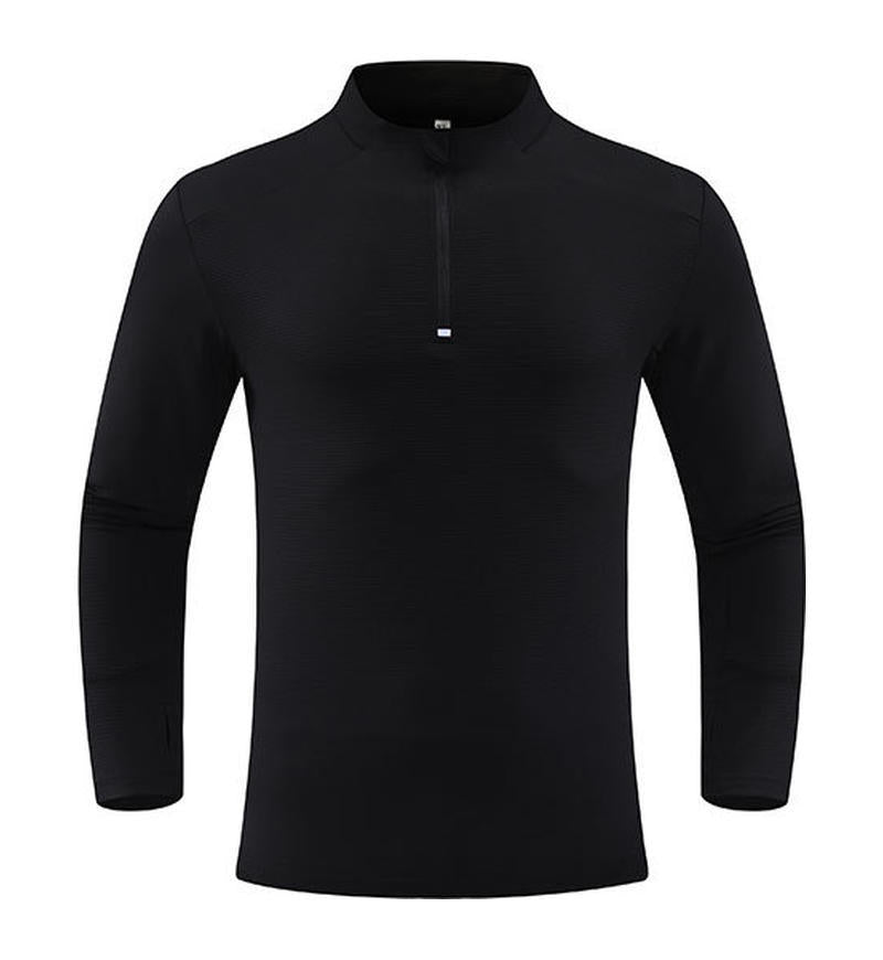Mens Fitness Sportswear 80%Polyester   20%Spandex Quarter Zip Shirt C42111 print logo 6