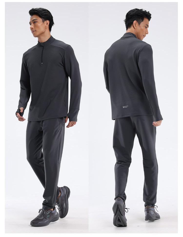 Mens Fitness Sportswear 80%Polyester   20%Spandex Quarter Zip Shirt C42111 print logo 34