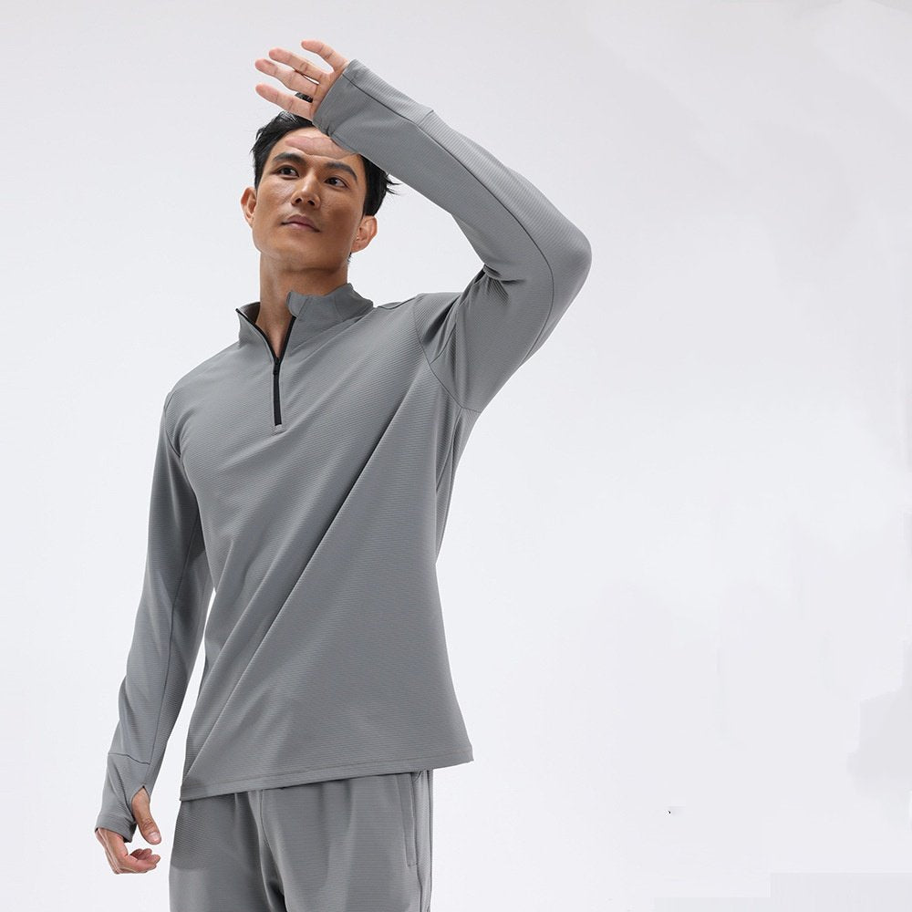 Mens Fitness Sportswear 80%Polyester   20%Spandex Quarter Zip Shirt C42111 print logo 7