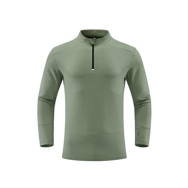 Mens Fitness Sportswear 80%Polyester   20%Spandex Quarter Zip Shirt C42111 print logo 11