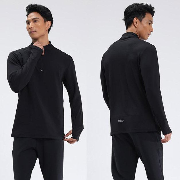 Mens Fitness Sportswear 80%Polyester   20%Spandex Quarter Zip Shirt C42111 print logo 15