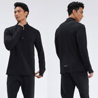 Mens Fitness Sportswear 80%Polyester   20%Spandex Quarter Zip Shirt C42111 print logo 15