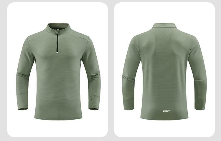Mens Fitness Sportswear 80%Polyester   20%Spandex Quarter Zip Shirt C42111 print logo 27