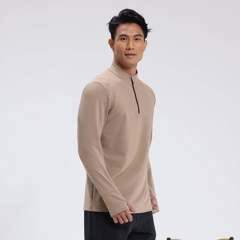 Mens Fitness Sportswear 80%Polyester   20%Spandex Quarter Zip Shirt C42111 print logo 8