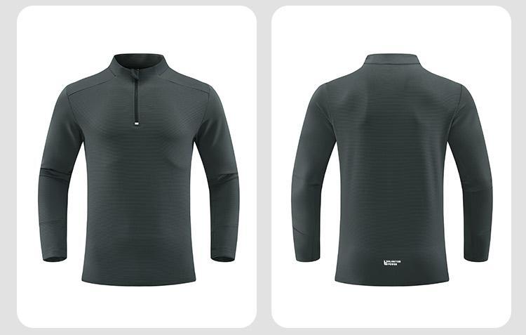 Mens Fitness Sportswear 80%Polyester   20%Spandex Quarter Zip Shirt C42111 print logo 28