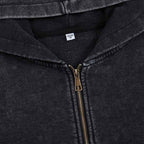 Mens Vintage Washed 80% cotton 20% polyester Zip Hoodie CL-ZJLLWY350 print logo 21