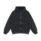 Mens Vintage Washed 80% cotton 20% polyester Zip Hoodie CL-ZJLLWY350 print logo 3