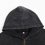 Mens Vintage Washed 80% cotton 20% polyester Zip Hoodie CL-ZJLLWY350 print logo 20