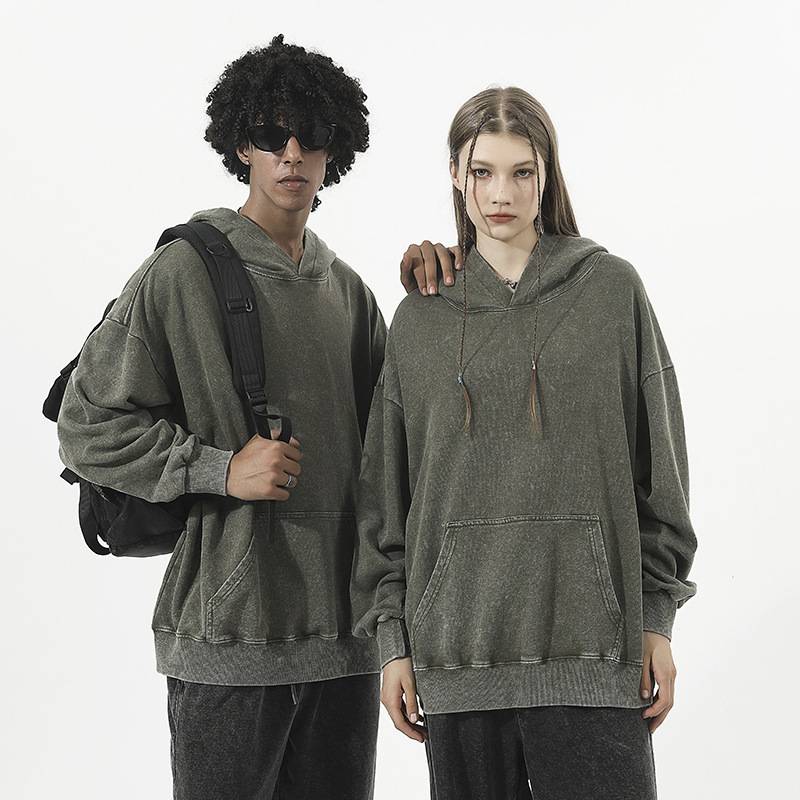 Mens Oversized Washed 80% cotton 20% polyester Hoodie CL-ZJLMWY350 print logo 1