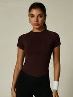 Womens Slim Fit 90%nylon 10%spandex Tshirts CP034