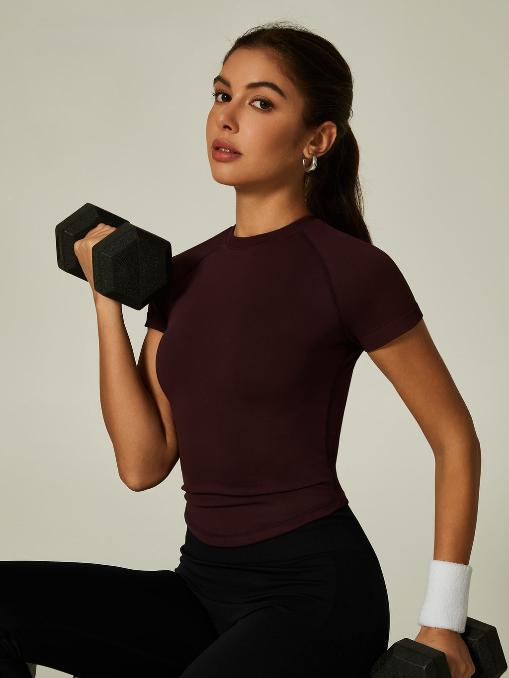 Womens Slim Fit 90%nylon 10%spandex Tshirts CP034