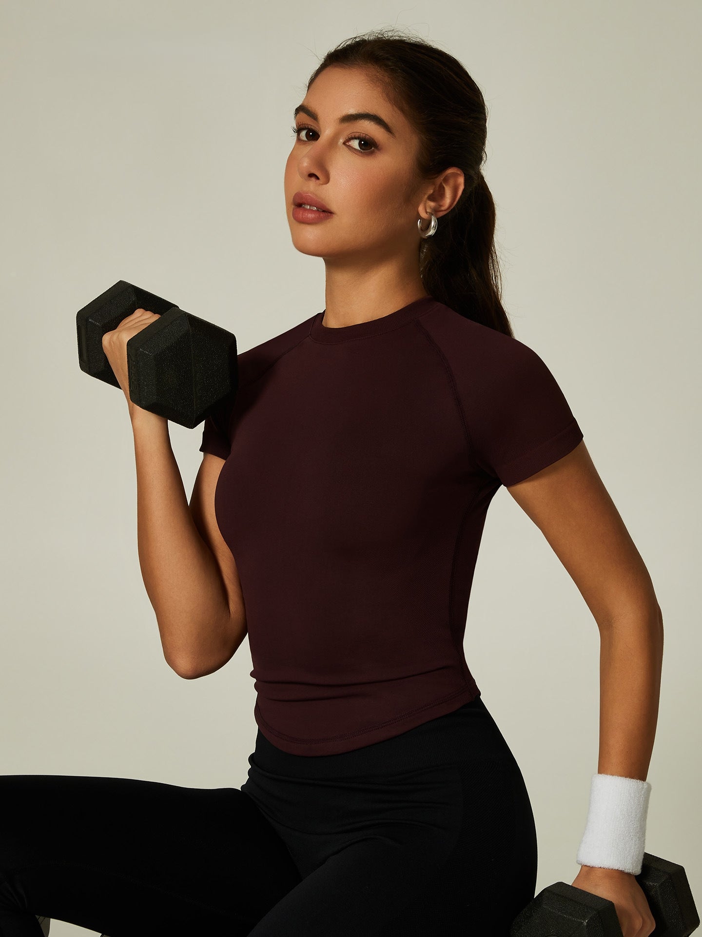 Womens Slim Fit 90%nylon 10%spandex Tshirts CP034