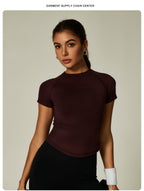 Womens Slim Fit 90%nylon 10%spandex Tshirts CP034