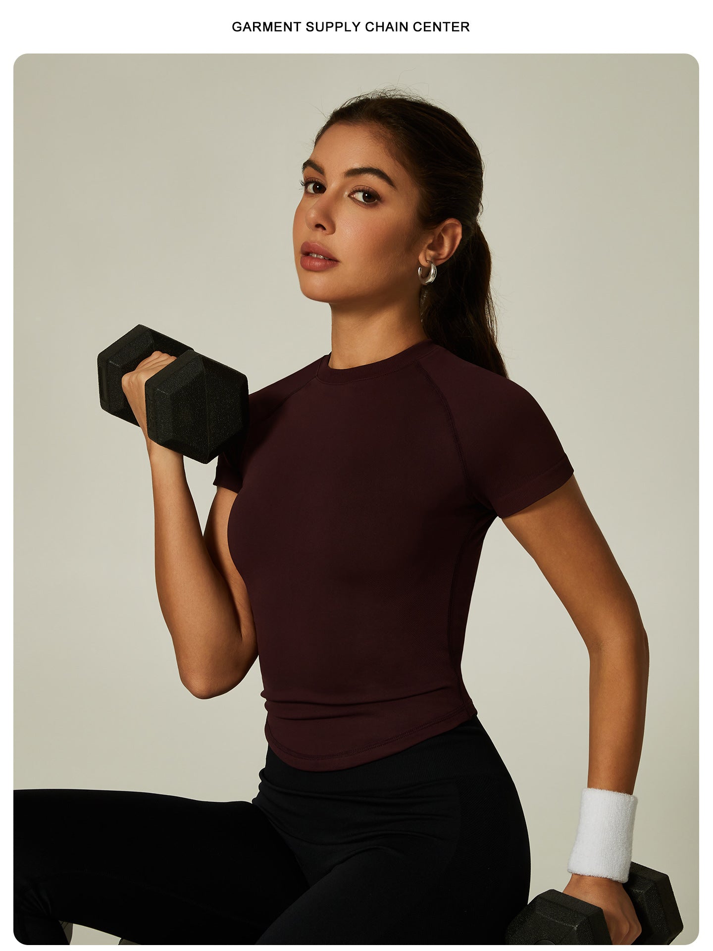Womens Slim Fit 90%nylon 10%spandex Tshirts CP034