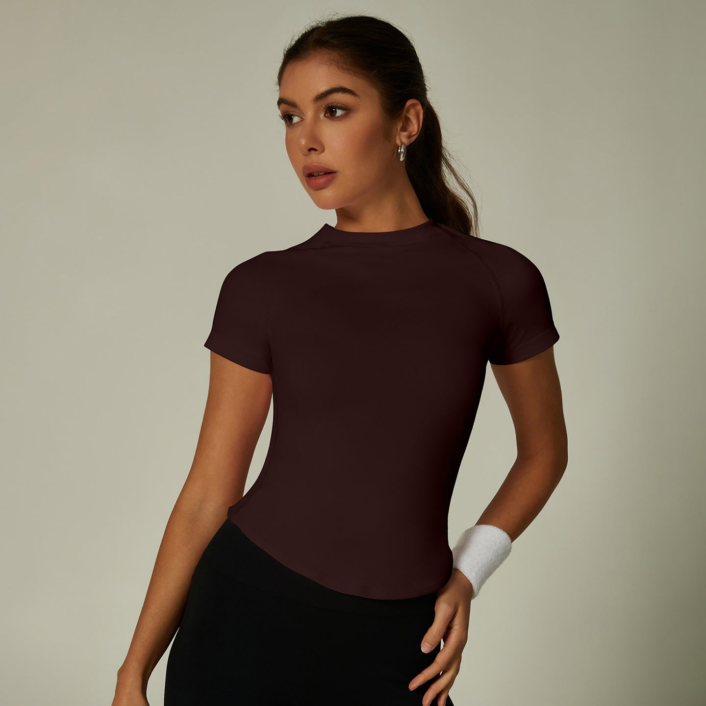 Womens Slim Fit 90%nylon 10%spandex Tshirts CP034