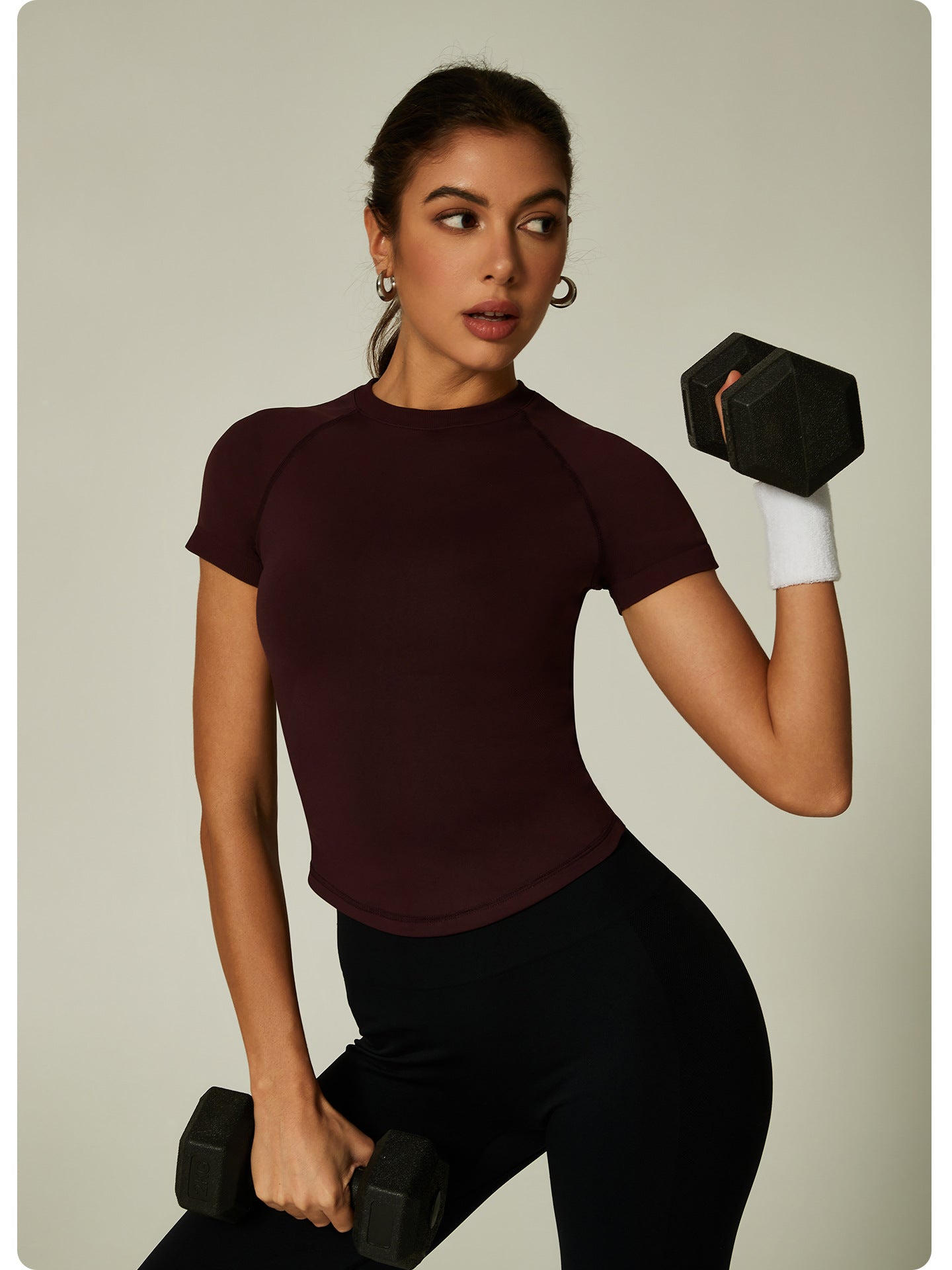 Womens Slim Fit 90%nylon 10%spandex Tshirts CP034
