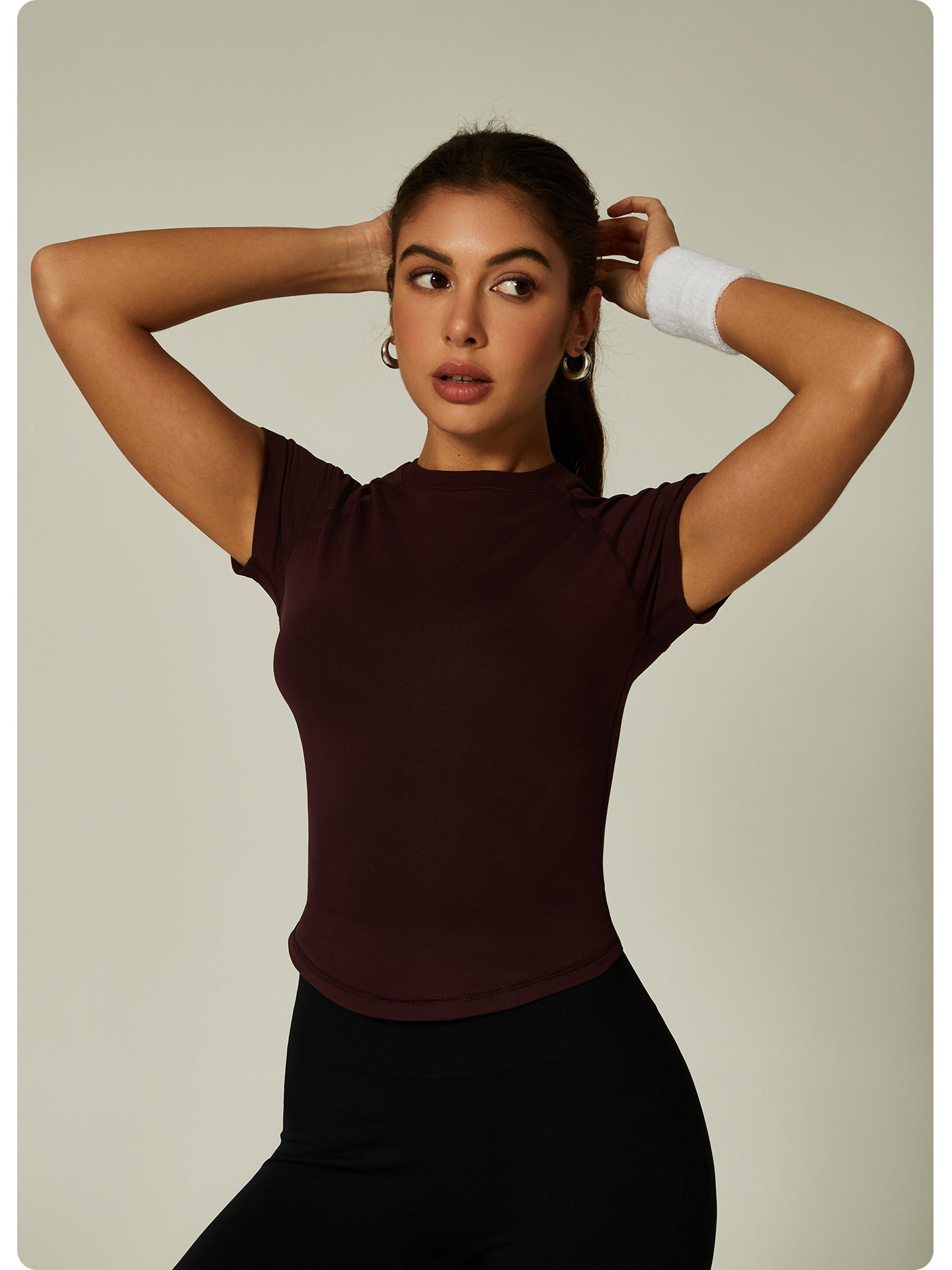 Womens Slim Fit 90%nylon 10%spandex Tshirts CP034